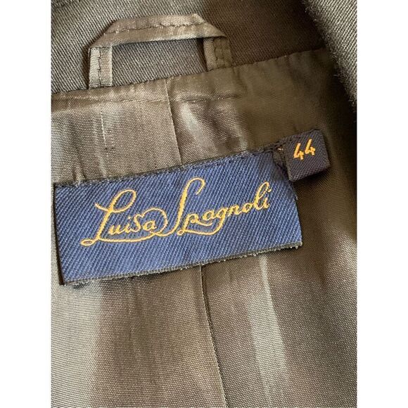 Luisa Spagnoli Signature Cotton‎ Blend Snap Blazer Black Size 44/S - Picture 8 of 12